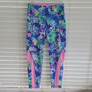 Lilly Pulitzer Blue and Pink Floral Leggings